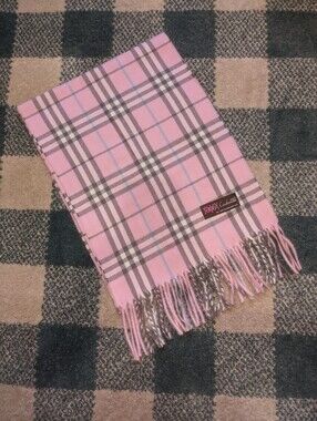 Touch Cashmere Pastel Pink And Baby Blue Flannel Scarf
